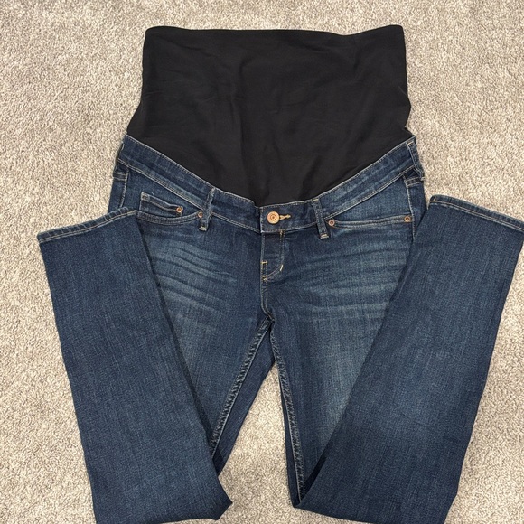 &Denim Denim - Women's Maternity Skinny Jeans in Dark Blue